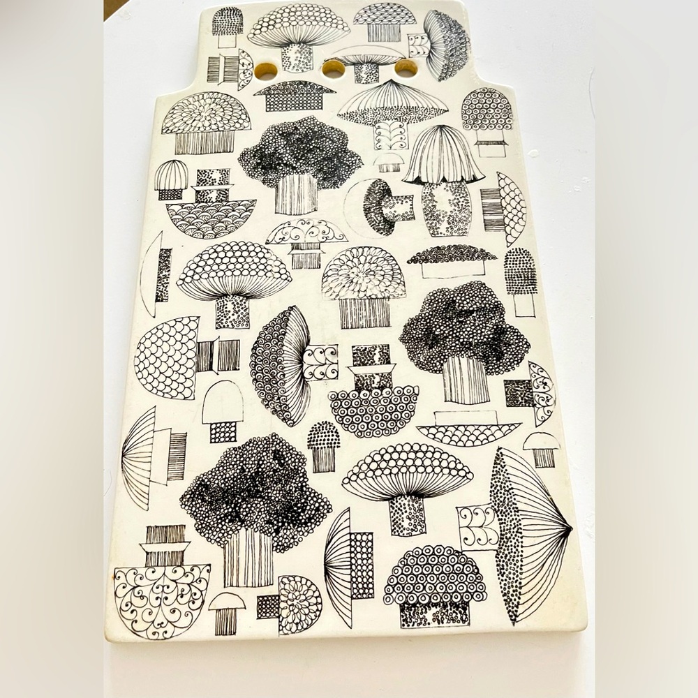 Mid Century Modern Arabia Finland Kaj Franck Ceramic Mushroom Cutting Board